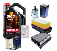 SCT Controllo Set 5L MOTUL 8100 X-CLEAN 0W-30 Per VW Touran Van 1.9 TDI 2.0