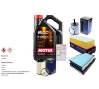Sct Controllo Set 5L Motul 8100 x-Pulire 0W-30 per Per VW Touran Van 1.9 Tdi