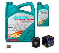 SCT Controllo Set 6L ADDINOL SUPER LIGHT 5W-40 Per Fiat Doblo Cargo 223 1.9