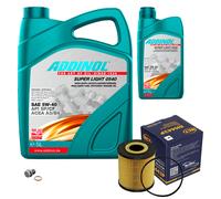 SCT Controllo Set 6L ADDINOL SUPER LIGHT 5W-40 Per Volvo S40 I VS 1.8i