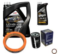 SCT Controllo Set 6L MANNOL Longlife 5W-30 per Audi 80 2.0 1.6 1.8 S 100