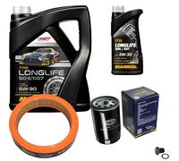 SCT Controllo Set 6L MANNOL Longlife 5W-30 per Audi 80 2.0 1.6 1.8 S 100