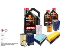 SCT Controllo set 7L MOTUL 8100 X-PULIRE 0W-30 per VW Touran Van 1.9 TDI 2.0