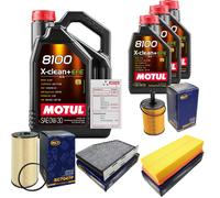 Sct Controllo Set 8L Motul 8100 x-Pulire 0W-30 per VW Touran di Van 1.9 Tdi