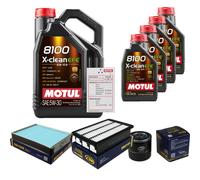 SCT Controllo Set 9L MOTUL 8100 X-CLEAN EFE 5W-30 Per Hyundai Santa Fé I 2.7