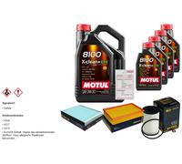 Sct Controllo Set 9L Motul 8100 x-Pulire 0W-30 per VW Multivan VI 2.0 Tdi