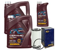 SCT Filtro Olio 11L MANNOL Ceramic 5W-40 Per Mercedes-Benz E-Class SL Porsche
