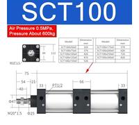 SCT40/50/63 Serie Multi Posizione Cilindro Pneumatico Pneumatico Doppia Forza di Aumento con Spinta Elevata 25-1000mm a Doppio Effetto(SCT100,Store 125mm)