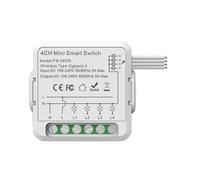 Sctecoau Modulo Interruttore Relè Zigbee 5A 4 Canali AC100-240V Funziona con Home Mini Smart Switch Module