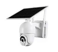 SCTEWELL Telecamera di sicurezza solare PTZ per esterni, wireless, WiFi, sistema di telecamere a riflettore, alimentato a batteria ricaricabile, 1080 HD, visione notturna a colori a 360°, radar a