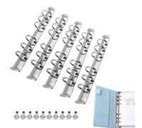 Sctmda 5 Pezzi Anelli per Fogli Meccanismi Raccoglitori a 6 Anelli Anelli per Fogli Raccoglitore Loose Leaf Binder Metallici Metallo Libro Anelli per Scrapbooking Album Fai Da Te Argentato
