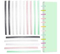 Sctmda Spirali Rilegatura 15 Pezzi Rilegatura Spirale in Plastica 12mm Anello di Rilegatura Spine Pettini Rilegatura Fogli Spirale Pettini Rilegatura 30 Anelli Dorsi Plastici Rilegatura per Taccuino