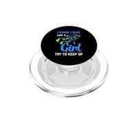 Scuba Diver Diving I Know I Dive Like A Girl Try To Keep Up PopSockets PopGrip per MagSafe