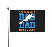 Scuba Diving Dad Like A Regular Dad But Cooler Flag Con 2 Occhielli Bandiera Da Giardino Durevole Bandiera Per Interno Giardino Esterno 90X150Cm
