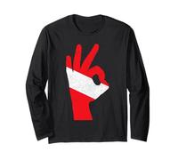 Scuba Diving Flag Hand Ok Sign Scuba Diver Regalo Maglia a Manica