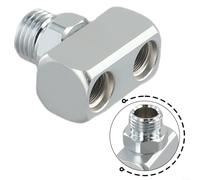 Scuba Diving LP Adattatore splitter per tubo flessibile da 9/16" a 3/8" con 2 porte a bassa pressione, ottone cromato per gonfiatore BC muta stagna e regolatore di secondo stadio