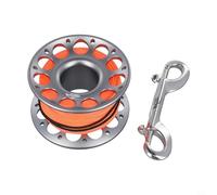 Scuba Line Bobina in alluminio con doppio gancio in acciaio inossidabile, bobina subacquea per attrezzatura subacquea, strumento di penetrazione del relitto e distribuzione SMB (30 m grigio)