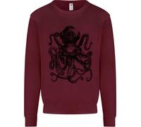 Scuba Octopus Diver Immersione Bambini Felpa Maglione