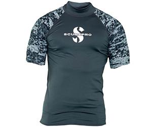 SCUBAPRO Graphite Rash Guard - Maglietta a Maniche Corte da Uomo, Slim Fit, Collezione 2017 (S)