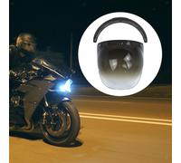 Scudo antivento con 3 visiere a scatto per caschi moto aperti. Lente