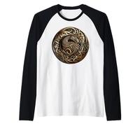 Scudo Celtico con Drago Maglia con Maniche Raglan