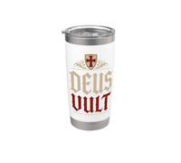 Scudo dei Cavalieri Templari Deus Vult (Dio lo vuole) Bicchiere termico in acciaio inox doppia parete