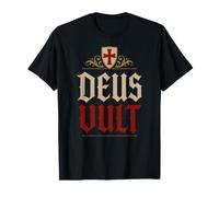 Scudo dei Cavalieri Templari Deus Vult (Dio Lo Vuole) Maglietta