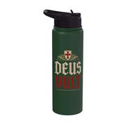 Scudo dei Cavalieri Templari Deus Vult (Dio lo vuole) Stainless Steel Insulated Water Bottle