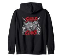 Scudo dei Clan Corvo Vichingo norreno Felpa con Cappuccio