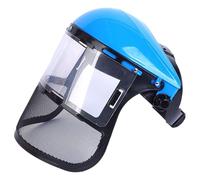 Scudo del viso per erbaccia a prova di splash PVC e gusto in maglia in acciaio elmetto trasparente Protettivo Full Face Scudo per la macinatura del giardinaggio motosega