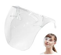 Scudo del viso per macinazione e taglio, scudo del viso con occhiali, maschera piena antimanicata, guardia di plastica protettiva riutilizzabile per le donne uomini, maschera