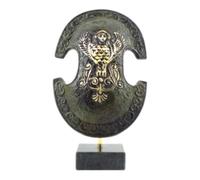 Scudo in bronzo boeziano - Replica greca antica su base in marmo, decorazione greca fatta a mano, 18 cm