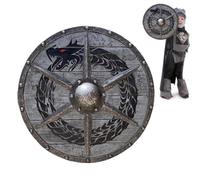 Scudo in legno medievale - Scudo decorativo da parete per ristoranti a tema | Decorazione murale Valhalla in stile, decorazione medievale rustica per la casa, la taverna