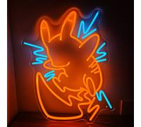 Scudo LED stile neon Pikachu - Targa luminosa USB dimmerabile decorazione...
