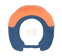 Scudo per capelli da lavare per bambini Scudo impermeabile in silicone elastico con tesa larga Scudo per doccia regolabile per bambini piccoli che fanno il bagno Circonferenza (Arancione Blu)