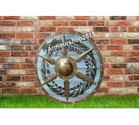 Scudo Rotondo Medievale X-Mas Romano Viking In Legno Fatto A Mano