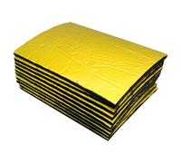 Scudo termico per auto, 10 pezzi, tappetino fonoassorbente per auto, foglio di alluminio, supporto adesivo in gomma, tappetino per isolamento acustico per motore, tetto e porta, 25 x 18 x 0,5 cm