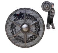 Scudo vichingo in legno, scudo vichingo medievale Valhalla Warweave per la decorazione della casa, ufficio, barca, ristorante, scudo giocattolo per cosplay