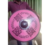 Scudo vichingo medievale autentico indossato da battaglia The Last Kingdom Cosplay Battle Ready Shield completamente funzionale per la battaglia per soldato/guerriero (61 cm) (scudo celtico vichingo)