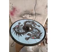Scudo vichingo medievale autentico indossato da battaglia The Last Kingdom Cosplay Battle Ready Shield completamente funzionale per la battaglia per soldato/guerriero (61 cm) (scudo vichingo con tre