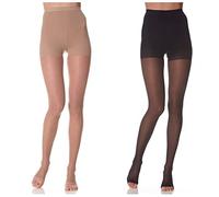 SCUDOTEX Collant Open, Skin, 140 Denari, Misura 3 & Collant Open, Nero, 140 Denari, Misura 3
