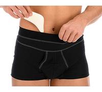 SCUDOTEX SUPER COTTON BOXER ERNIA UOMO, aperto con PELOTTE inguinali, colore NERO, taglia 8