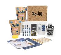 Sculpd Kit di ceramica per principianti in argilla essiccata all'aria aperta con set di penne per pittura acrilica, vernice acrilica, vernice impermeabile, pennelli, spugna e 20