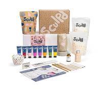 Sculpd Kit di ceramica per realizzare candele con argilla ad asciugatura all'aria e penna acrilica, kit per principianti per adulti con cera di soia ecologica atossica, olio profumato, vernice per