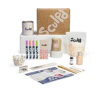 Sculpd Kit per realizzare candele in ceramica con argilla asciutta all'aria e penna acrilica per principianti, kit per principianti con cera di soia ecologica atossica, olio profumato, vernice per