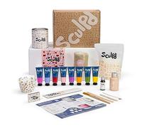 Sculpd Kit per realizzare candele in ceramica con argilla asciutta all'aria e vernice acrilica, kit per principianti per principianti con cera di soia ecologica atossica, olio profumato, vernice per