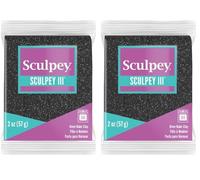 Sculpey III - Argilla polimerica 56,7 g, colore: Nero (Confezione da 2)