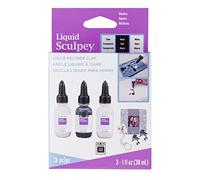 Polyform Sculpey Liquid Basics 3/Pkg-Clear, Black, White 3 x 30 ml, 1 x 5 cm, 3 Unità