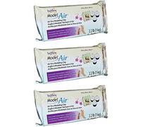 Sculpey Model Air White Dry Clay - Nuova formula - Leggera, resistente, ideale per bambini, artigianato e progetti di gioielli, 1 kg, confezione da 3