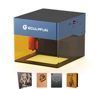 SCULPFUN iCube 3W Incisore laser, punto laser da 0,02 mm, velocità di incisione 10.000 mm/min, macchina per incisione laser con filtro antifumo, connessione app, 130 x 130 mm